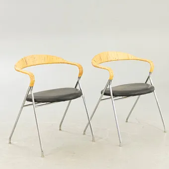 HANS EICHENBERGER. Two "Saffa" chairs for Dietiker, Switzerland, 1950s-1970s (2).