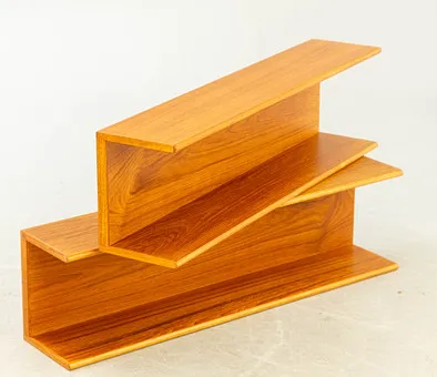 Two teak shelves, probably Denmark, 1960s (2).