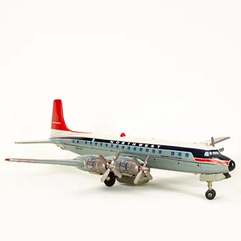 Cragstan Automatic Multi-Action DC-7C, avion en tôle, années 1950.