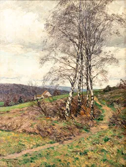WILHELM FRITZEL (1870-1943). Krajina středohoří s břízami.