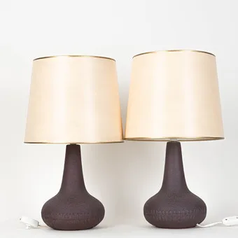 Two table lamps, ceramic, Søholm, Denmark, 2nd half 20th century (2).