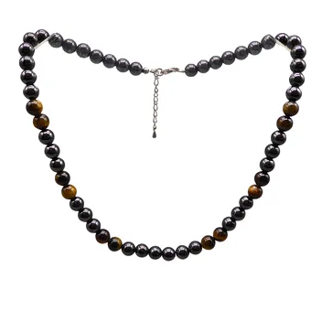 HÄMATIT PERLENKETTE MIT 925ER SILBERVERSCHLUSS.