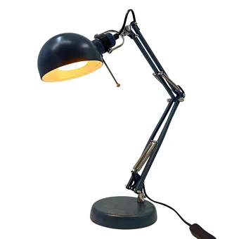 Blue FORSÅ work lamp with adjustable and rotating arm.