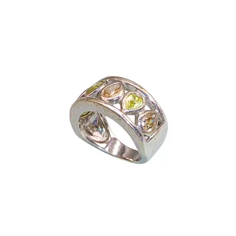 RING AUS 925ER SILBER MIT BUNTEN SCHMUCKSTEINEN.