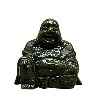 Boeddha miniatuurstandbeeld van serpentijn