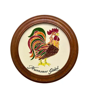 Keramische bord met motief "Munnemer Göckel" - jaar 1991.