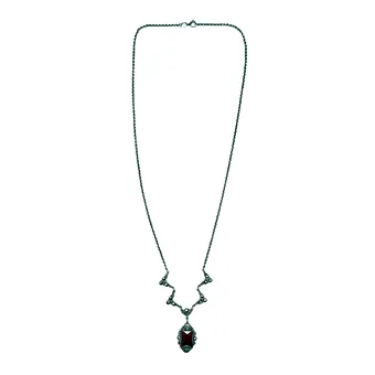 Collier en argent 925, cornaline taillée en monture argent 925