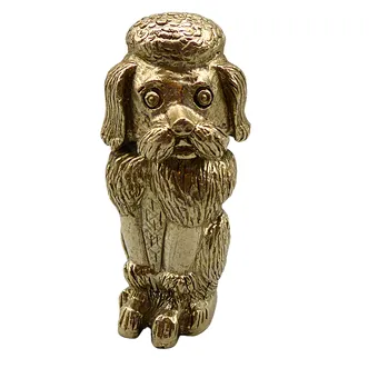 Decoratie poedel figuur van messing.