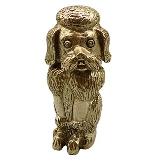 Decoratie poedel figuur van messing.