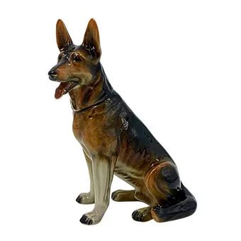 CORTENDORF. LARGE PORCELAIN FIGURINE OF A GERMAN SHEPHERD.