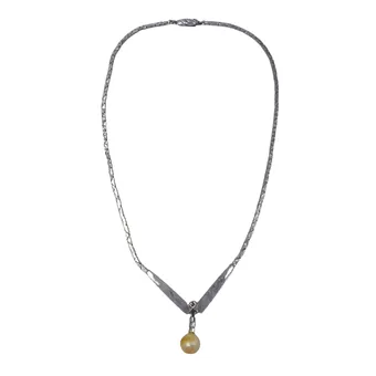 Collier en argent 835 avec pendentif perle.
