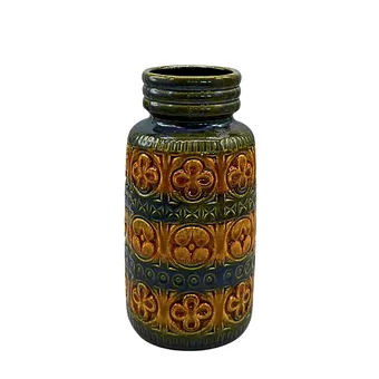 GLASIERTE KERAMIKVASE AUS WESTDEUTSCHLAND - 1970ER JAHRE.