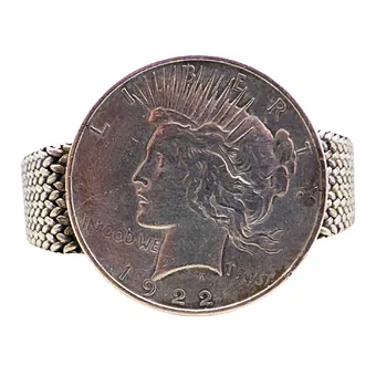 PEACE-DOLLAR MÜNZARMBAND 1922 AUS 835ER SILBER.