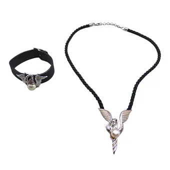 925ER SILBER SCHMUCKSET AUS KETTE UND ARMBAND MIT SCHWANEN-MOTIV.