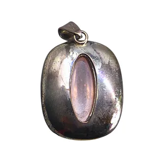 835ER SILBER-ANHÄNGER MIT ROSENQUARZ.