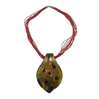 MURANOGLAS-HALSKETTE MIT TROPFENFÖRMIGEM ANHÄNGER.