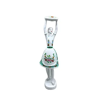 HOLLÓHÁZI HUNGARY PORZELLANFIGUR "DAME MIT KISSEN".
