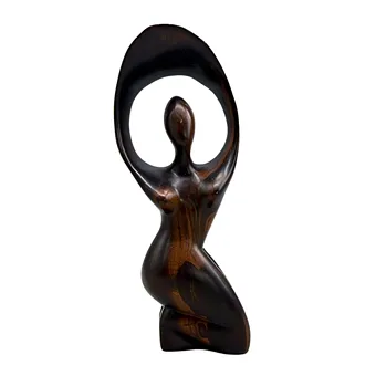 HOLZSKULPTUR - BETENDE FRAU.