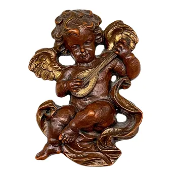 Putto z gitarą z wosku