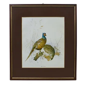 WANDBILD MIT FASANENMOTIV.