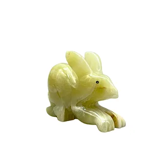 ONYX-MARMOR FIGUR IN FORM EINES HASEN.