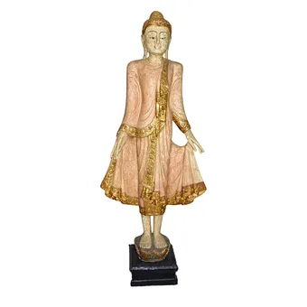 STEHENDE BUDDHA-SKULPTUR AUS STEINGUSS.