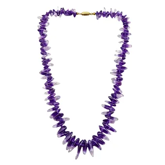 AMETHYST-COLLIER MIT GELBGOLDSCHLIESSE (333).