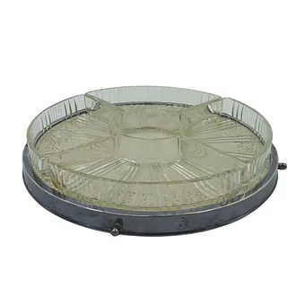 Wellner Alpacca revolving serving platter with 4 glass bowls.
