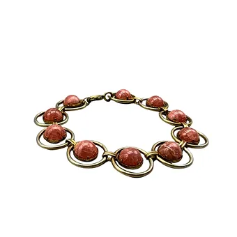 835 silver bracelet decorated with rose quartz.