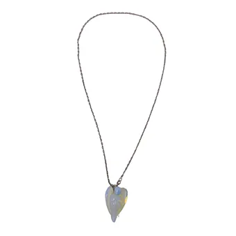 HALSKETTE MIT ENGEL-ANHÄNGER AUS OPALIT UND 925ER SILBER.