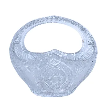 KRISTALLGLASKORB MIT SCHLIFFDEKOR.