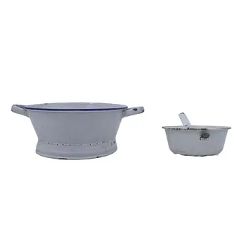 Enameled metal sieve set, 2 pieces.
