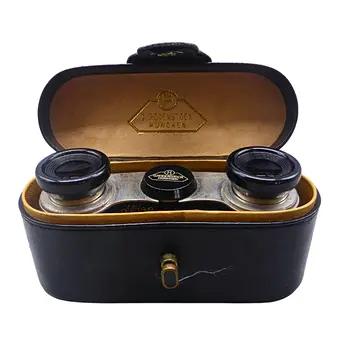 Antický divadelní kukátko Rodenstock Aldon s koženým pouzdrem.
