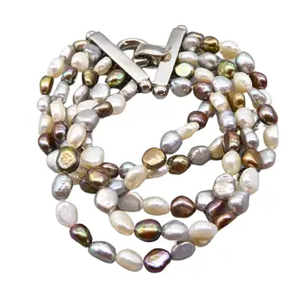 Parelsnoer armband en 925 zilver