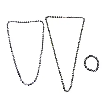 SCHMUCKKONVOLUT MIT PERLENKETTEN UND -ARMBAND, HÄMATIT.