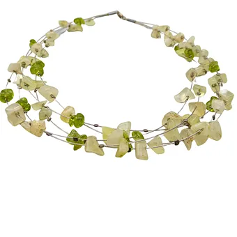 COLLIER EN ÉCLATS AVEC FERMOIR EN ARGENT 925, PIERRES NATURELLES.
