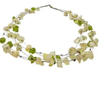 COLLIER EN ÉCLATS AVEC FERMOIR EN ARGENT 925, PIERRES NATURELLES.