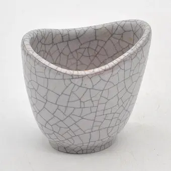 Fridegart Glatzle (1920-2015). Karlsruhe majolika, designová váza, keramika, ručně malovaná, s craquelé glazurou, 1956.