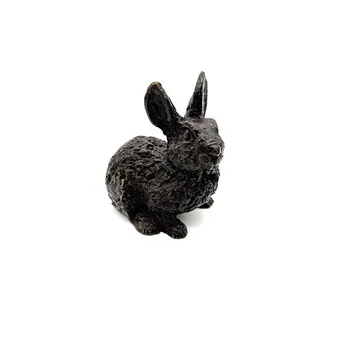Bronze rabbit figurine, vintage country style decoration.
