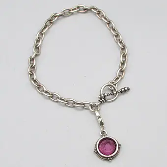 STEFANIE FREYDONT. EXTASIA, DESIGNERARMBAND, NEUSILBER, INTAGLIO-GLAS, HANDGEMACHT, CALIFORNIA, UM 2020.