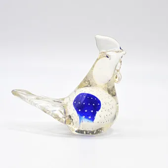 Murano glass sculpture, rooster, Sommerso and Bullicante, Italy, circa 1950.