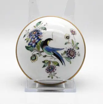 Kaiser Porcelán – Krabička s víčkem „Indische Fels & Vogelmalerei“.