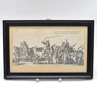 JACQUES CALLOT (1592–1635). АНТИКВАРНЫЙ ОФОРТ ИЗ СЕРИИ "DIE BOHEMIENS", ФРАНЦИЯ, НАЧАЛО 17 ВЕКА.