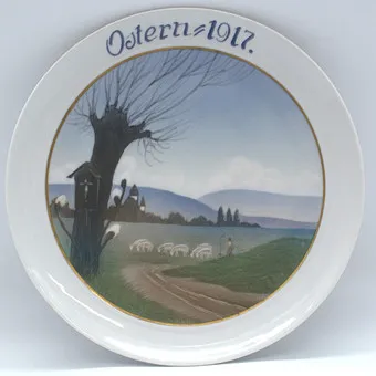 Julius von Guldbrandsen. Pour assiette Rosenthal « Pâques 1917 ».