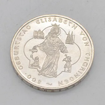 BRD Duitsland herdenkingsmunt van zilver, 10 euro, 2007, 800e geboortedag Elisabeth van Thüringen.