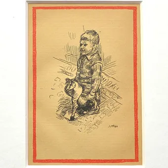 HERMANN MAX PECHSTEIN (1881 - 1955). JUNGE AUF SPIELZEUGPFERD, LITHOGRAPHIE, 1916, IN PLATTE MONOGRAMMIERT.