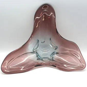 Large Sommerso Murano glass bowl, purple and blue, Italy, circa 1960.
