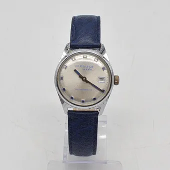 KIENZLE, Alfa, handopwindbaar polshorloge, roestvrijstalen kast, day-date, circa 1960.