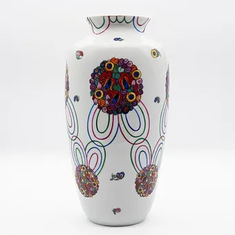 VELKÁ VÁZA PORCELÁNKA MÄBENDORF 1882, DURYNSKO, SECESE, RUČNĚ MALOVANÁ, KOLEM 1910.