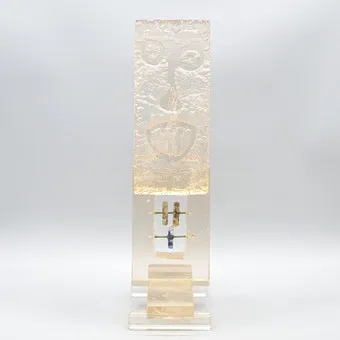 ANDRZEJ KUCHARSKI (1959). UNTITLED, GLASS SCULPTURE, SIGNED, DATED, 1990.
